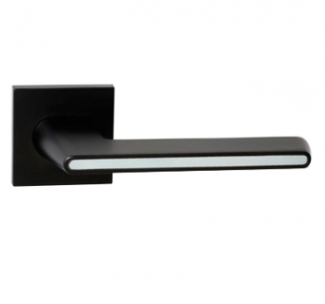 Ручки дверные ABRISS R21.190 MBP/WH (Черный матовый/Белая вставка)